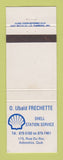 Matchbook Cover - Shell oil gas O Ubald Frechette Asbestos QC WEAR
