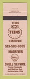 Matchbook Cover - Shell oil gas Madriver Bellefontaine OH
