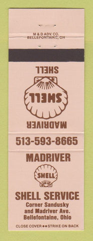 Matchbook Cover - Shell oil gas Madriver Bellefontaine OH