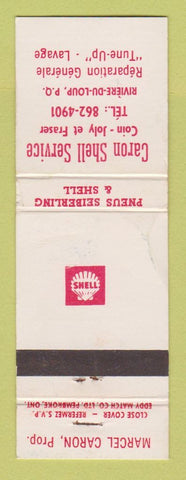 Matchbook Cover - Shell oil gas Caron Riviere Du Loup QC WEAR