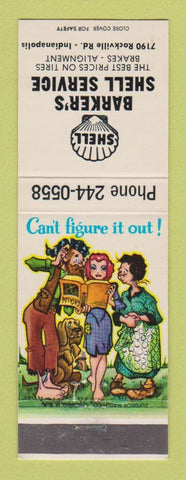 Matchbook Cover - Shell oil gas Barker's Indianapolis IN hillbilly