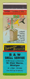 Matchbook Cover - Shell oil gas B&W St Clair Shores MI hillbilly