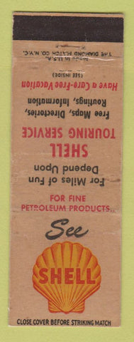 Matchbook Cover - Shell oil gas Touring Service WEAR LAMINATED