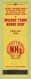 Matchbook Cover - Shell oil gas Jess Green Long Beach CA LAMINATED