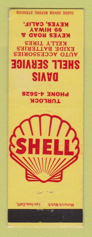 Matchbook Cover - Shell oil gas Davis Keyes CA LAMINATED
