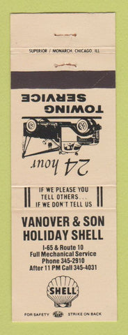 Matchbook Cover - Shell oil gas Vanover Son Holiday