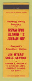 Matchbook Cover - Shell oil gas Jim Myers' Car Wash Freeport IL