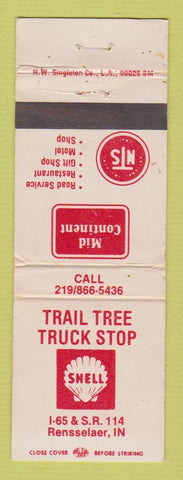 Matchbook Cover - Shell oil gas Trail Tree Rensselaer IN WEAR