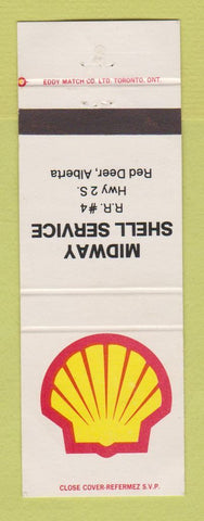 Matchbook Cover - Shell oil gas Midway Red Deer AB