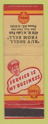Matchbook Cover - Shell oil gas Bell Chicago IL 1951 WEAR