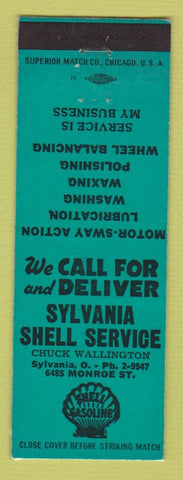 Matchbook Cover - Shell oil gas Sylvania OH LAMINATED