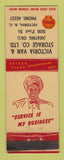 Matchbook Cover - Shell oil gas Victoria Van Storage BC LAMINATED