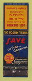 Matchbook Cover - Shell oil gas Lou Ebenhoh WEAR LAMINATED