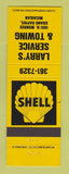Matchbook Cover - Shell oil gas Larry's Grand Rapids MI