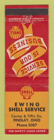 Matchbook Cover - Shell oil gas Ewing Findlay OH