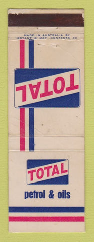 Matchbook Cover - Total oil gas Australia Petrol WEAR LAMINATED