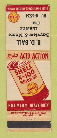 Matchbook Cover - Shell oil gas BD Ball Leaside OH WEAR