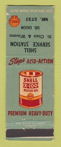 Matchbook Cover - Shell oil gas Sid Eason Canada CREASES