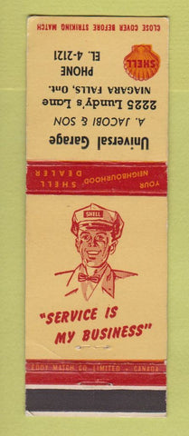 Matchbook Cover - Shell oil gas Universal Niagara Falls ON WEAR