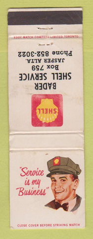 Matchbook Cover - Shell oil gas Bader Jasper AB WEAR