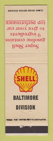 Matchbook Cover - Shell oil gas Baltimore MD Division