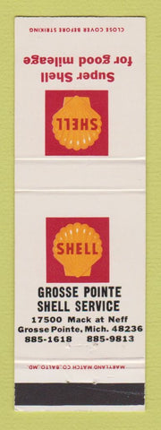 Matchbook Cover - Shell oil gas Grosse Pointe MI