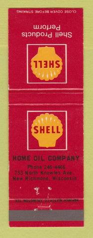 Matchbook Cover - Shell oil gas Home New Richmond WI