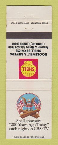 Matchbook Cover - Shell oil gas Roosevelt & Meyers Lombard IL CBS TV WEAR