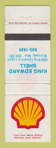 Matchbook Cover - Shell oil gas King Edward Winnipeg MB WEAR