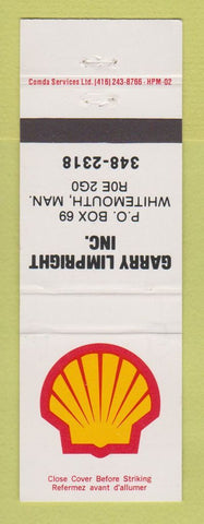 Matchbook Cover - Shell oil gas Garry Limpright Whitemouth MB