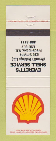 Matchbook Cover - Shell oil gas Everett's Fredericton NB