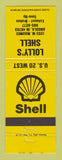Matchbook Cover - Shell oil gas Lolly's Angola IN