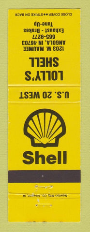 Matchbook Cover - Shell oil gas Lolly's Angola IN