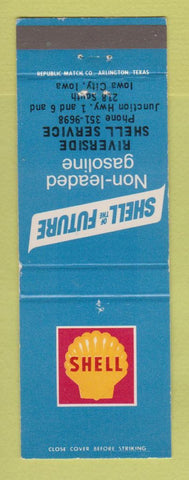 Matchbook Cover - Shell oil gas Riverside Iowa City IA