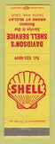 Matchbook Cover - Shell oil gas Davidson's Santa Ana CA