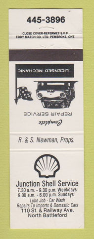 Matchbook Cover - Shell oil gas Junction North Battleford SK WEAR