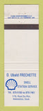 Matchbook Cover - Shell oil gas O Ubald Frechette Asbestos QC POOR BACK