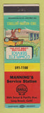 Matchbook Cover - Shell oil gas Manning's Long Beach CA