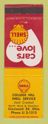Matchbook Cover - Shell oil gas College Hill Cincinnati OH