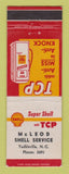 Matchbook Cover - Shell oil gas McLeod Yadkinville NC LAMINATED