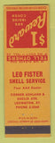 Matchbook Cover - Shell oil gas Leo Fister Lexington KY