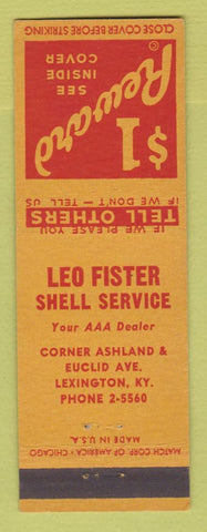 Matchbook Cover - Shell oil gas Leo Fister Lexington KY