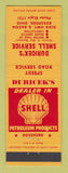 Matchbook Cover - Shell oil gas Duricek's Rossford OH