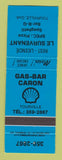 Matchbook Cover - Shell oil gas Le Survenant Tourville QC