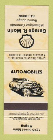 Matchbook Cover - Shell oil gas Garage R Morin Magog QC