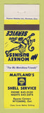 Matchbook Cover - Shell oil gas Maitland's Wyoming ON