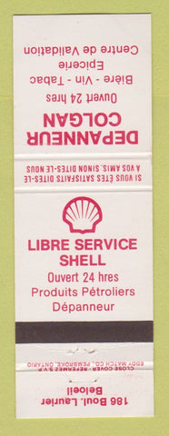 Matchbook Cover - Shell oil gas Depanneur Colgan Beloeil QC