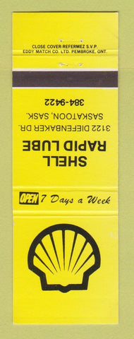 Matchbook Cover - Shell oil gas Rapid Lube Saskatoon SK