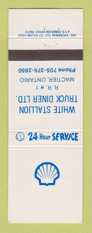 Matchbook Cover - Shell oil gas White Stallion Mactier ON