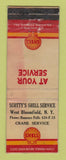 Matchbook Cover - Shell oil gas Scotty's West Bloomfield NY WORN LAMINATED